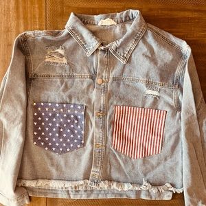 Peach Love California Jean Jacket Size M